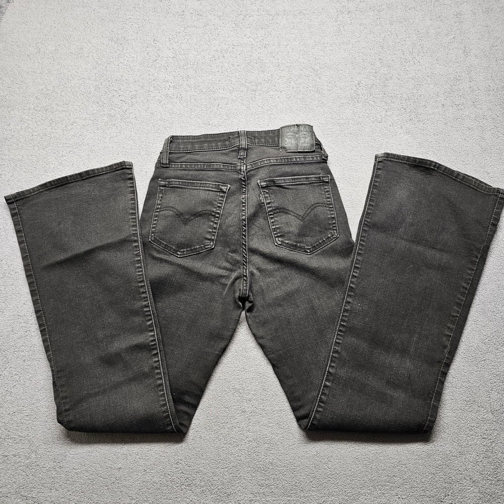 Levi's 726 Jeans Womens 27 Black Denim Slim Fit‎ Flared Leg Streetwear Americana - Picture 2 of 11